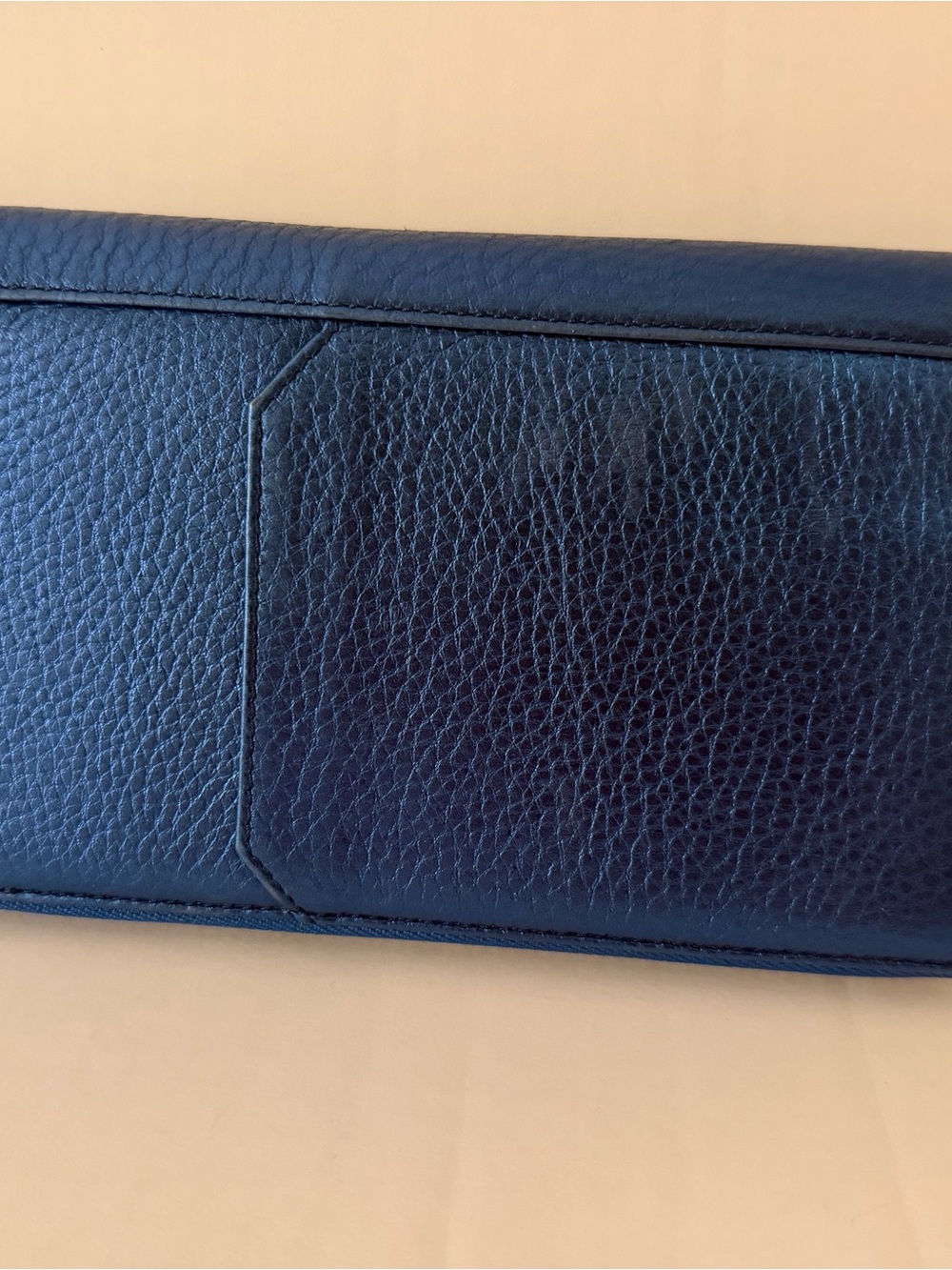 Aimee Kestenberg blue and silver shimmer Textured Leather Zip Wallet